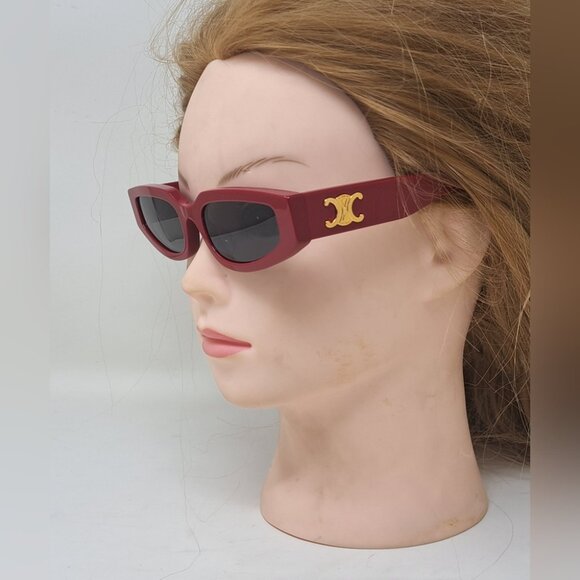 Celine Triomphe Womens Triomphe Sunglasses Red Smoky Gray CL40269U 66A 54-19-135 - Picture 5 of 15